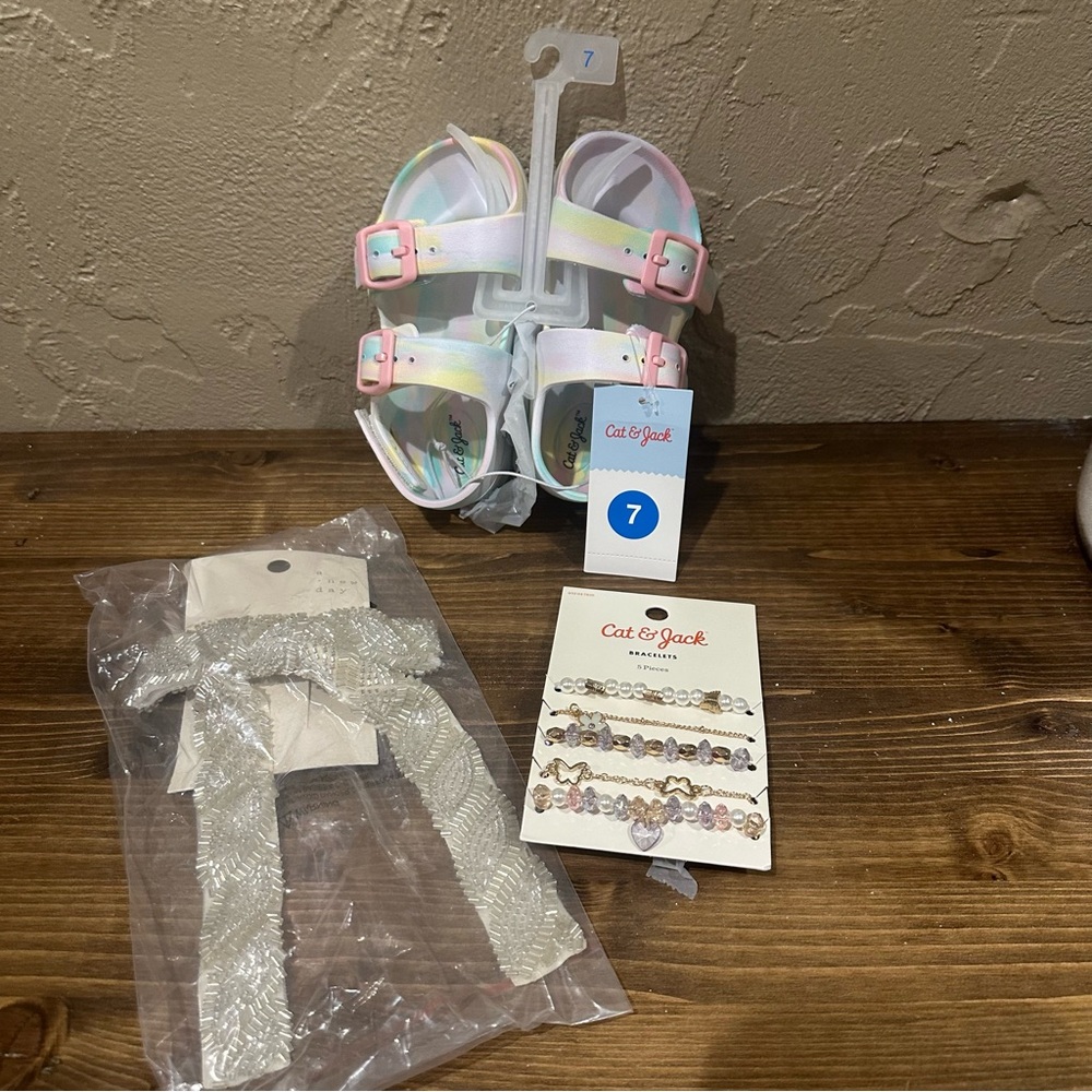 Cat & Jack Kids' Pastel Sandals and Accessories Set